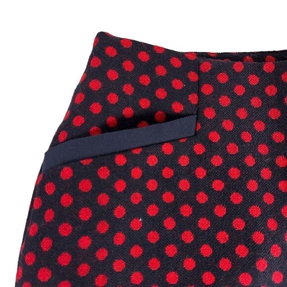 Talbots Navy & Red Wool Blend Polka Dot Skirt size 8P - Picture 5 of 8